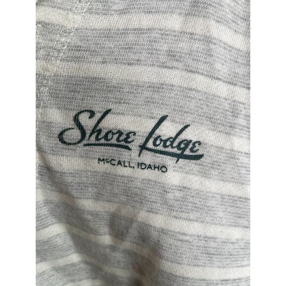 Blue 84 Striped Lace-up V-Neck Lightweight Hoodie Pullover 2X McCall Idaho - Picture 4 of 7
